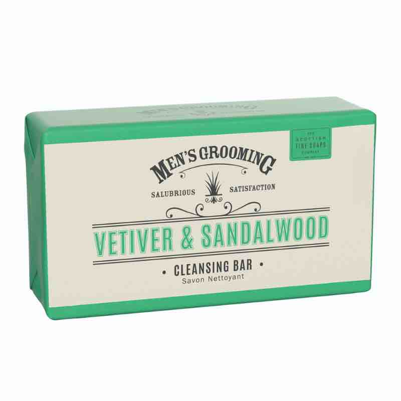 Scottish Fine Soap Cleansing Bar 220g Wrapped - Vetiver & Sandalwood