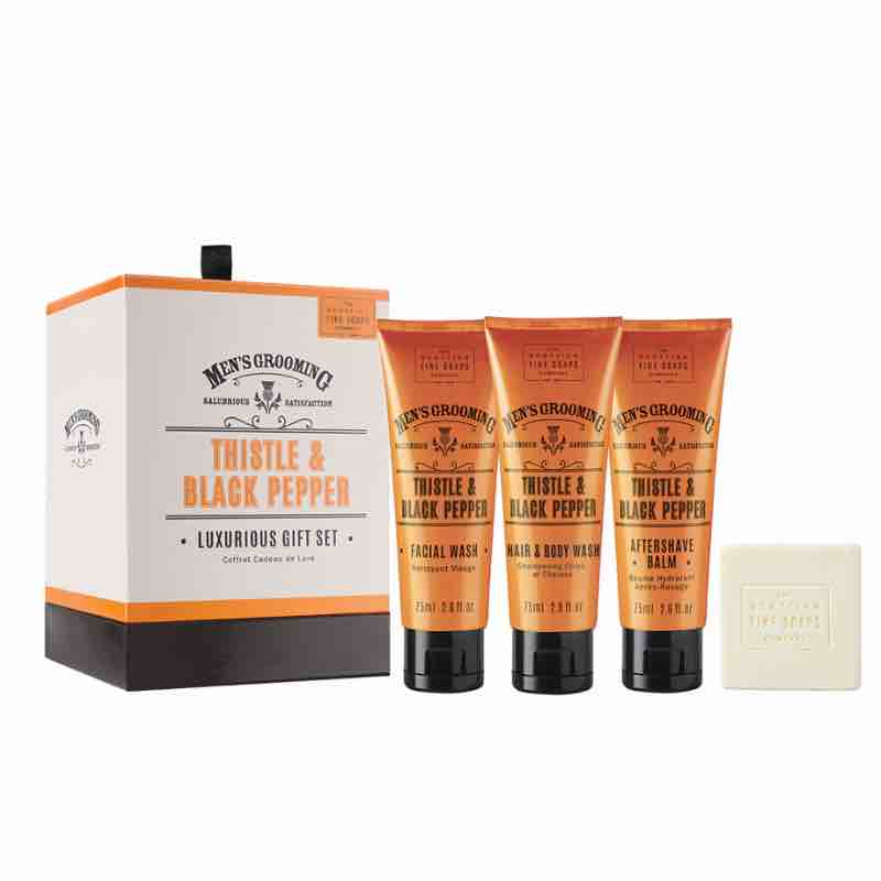 Scottish Fine Soap Luxurious Gift Set - Thistle & Black Pepper