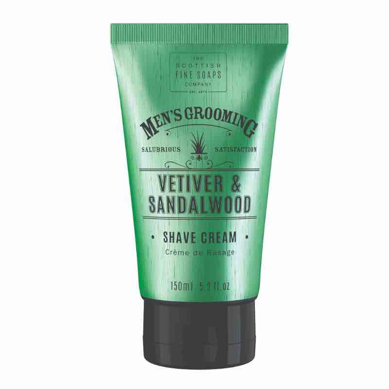 Scottish Fine Soap Shave Cream 150ml - Vetiver & Sandalwood