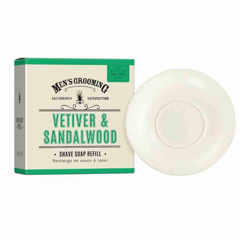 Scottish Fine Soap Shave Soap Refill 100g - Vetiver & Sandalwood