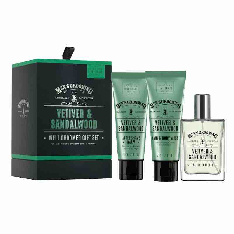 Scottish Fine Soap Well Groomed Gift Set - Vetiver & Sandalwood